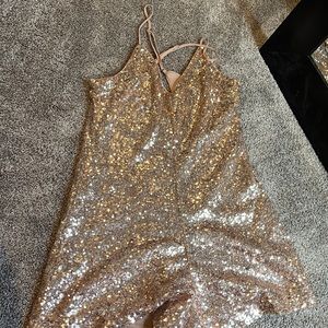 Medium pink sequence romper medium